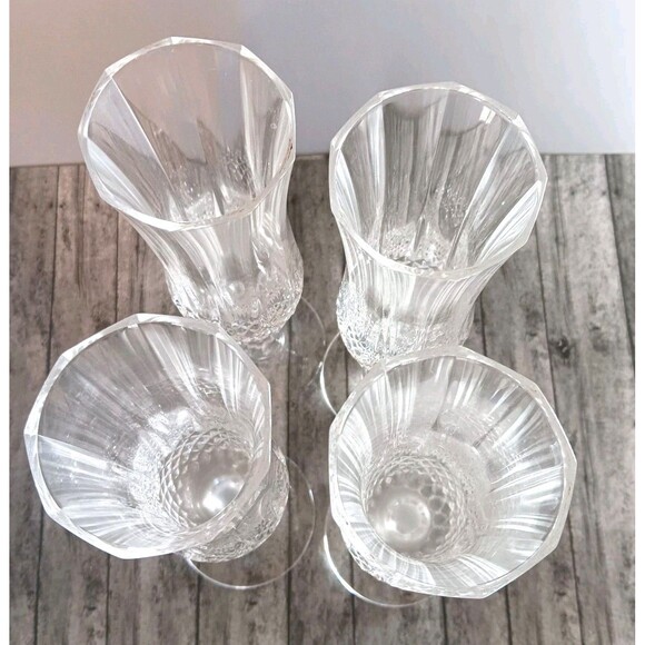 Vtg Set Of 4 Longchamp Cristal D'arques  Paris Crystal Champagne Flutes France - Picture 5 of 9